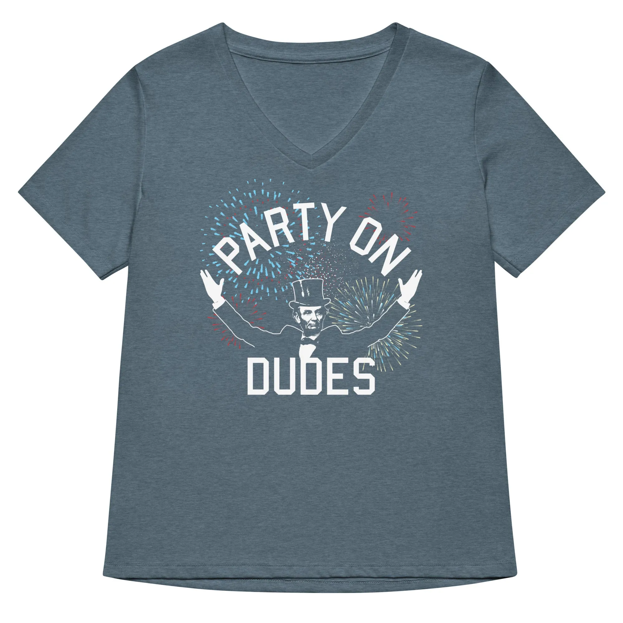 Party On Dudes Women's V-Neck Tee