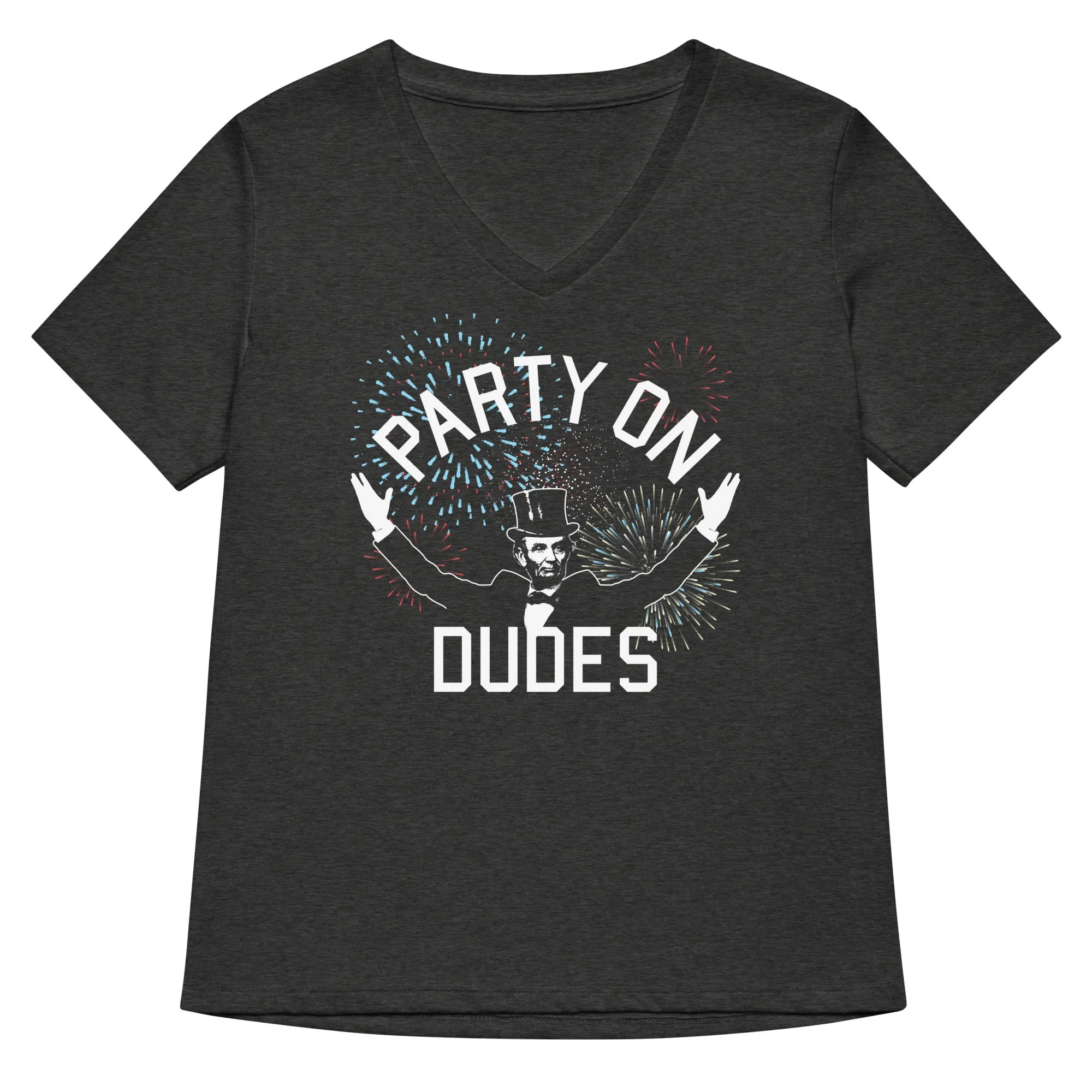 Party On Dudes Women's V-Neck Tee