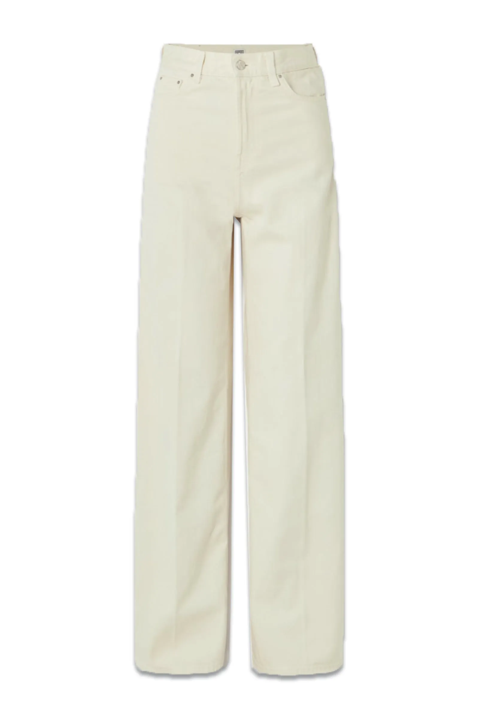 Pleated High-rise Wide-leg Organic Jeans
