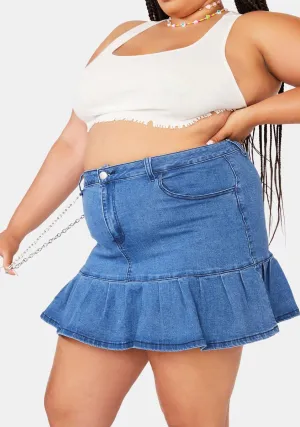 Plus Call Back Later Denim Mini Skirt