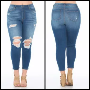 Plus Premium Denim Ankle Skinny Jeans