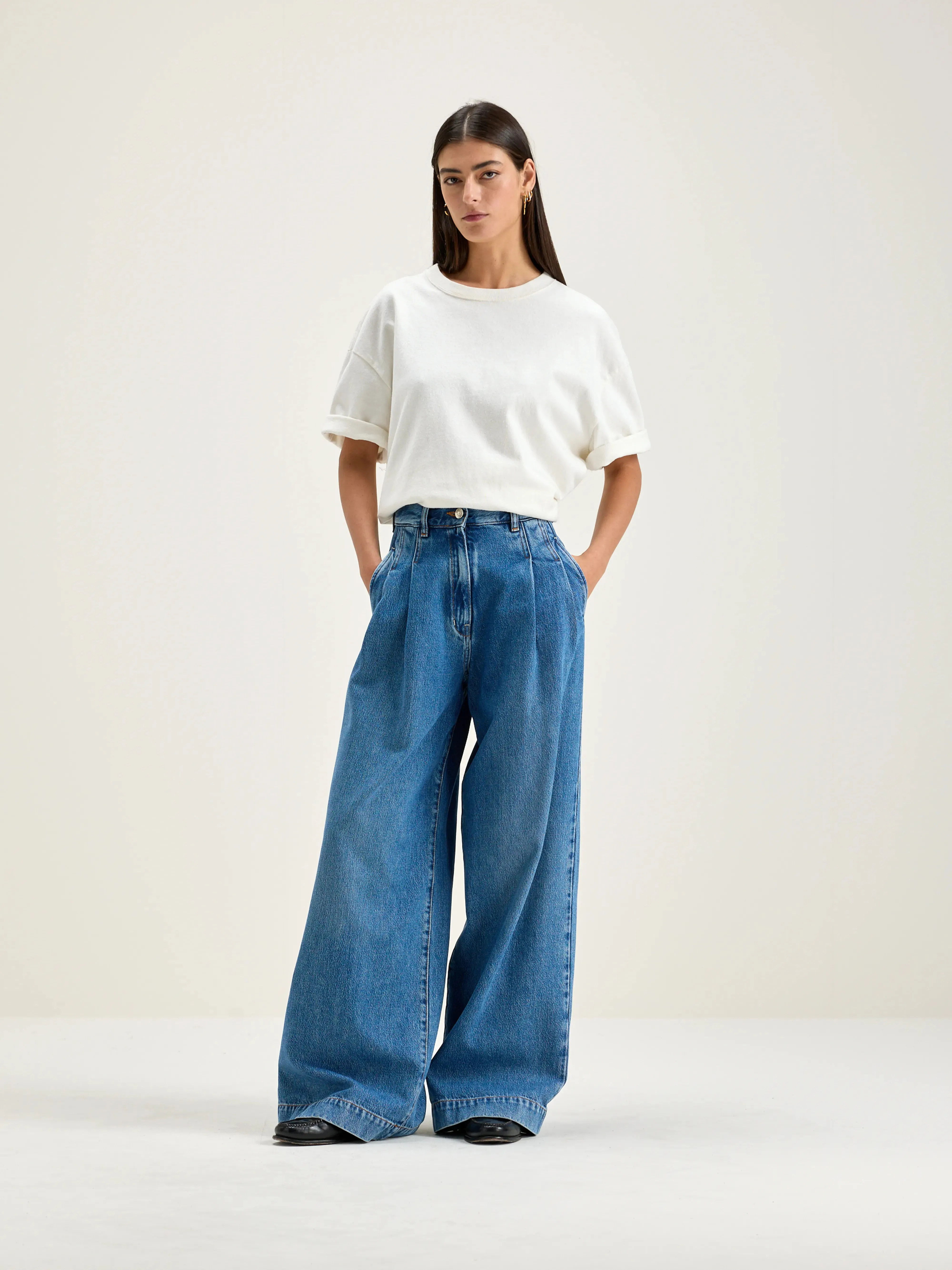 Pops super-wide jeans (242 / W / USED BLUE)