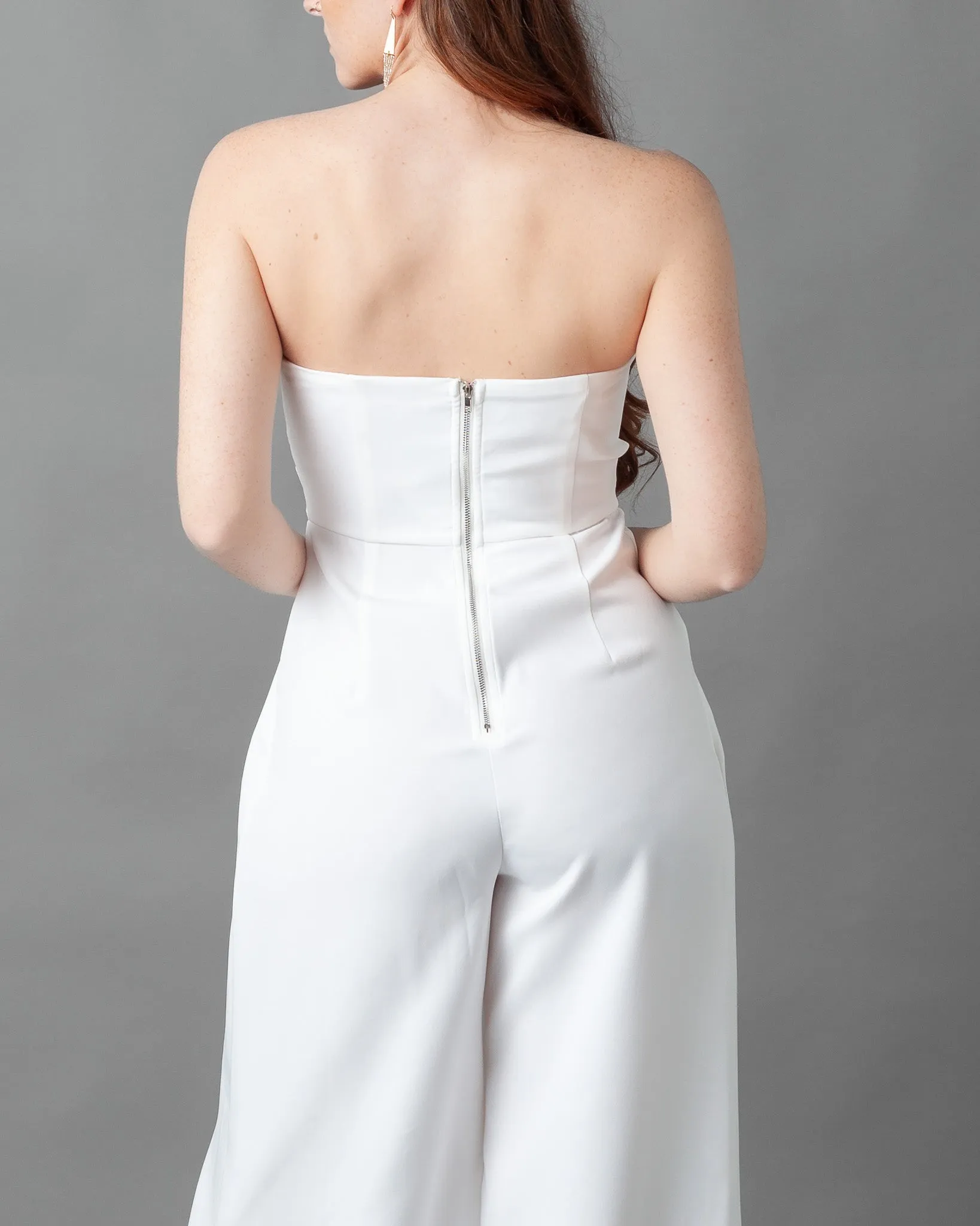 Prague Deep V Strapless Wide leg Jumpsuit