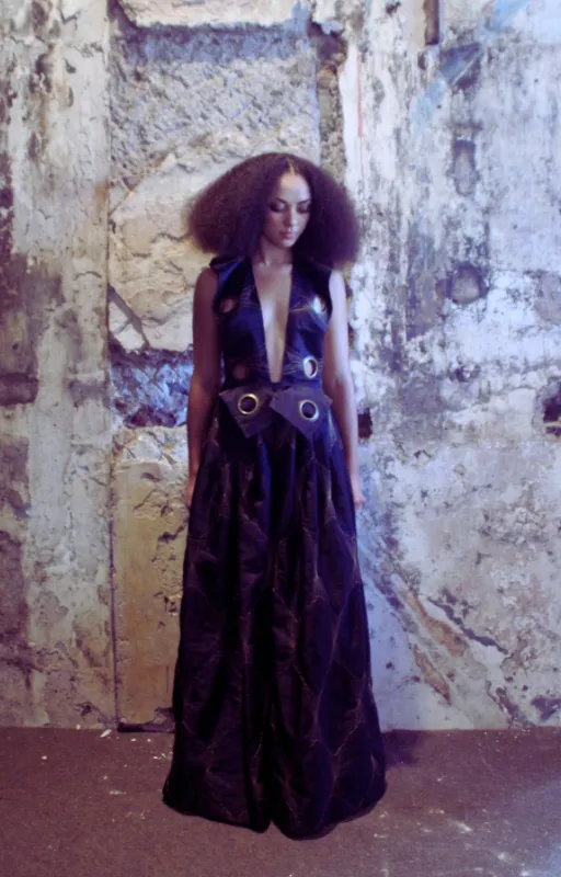 RENT Black and Gold Couture Dress