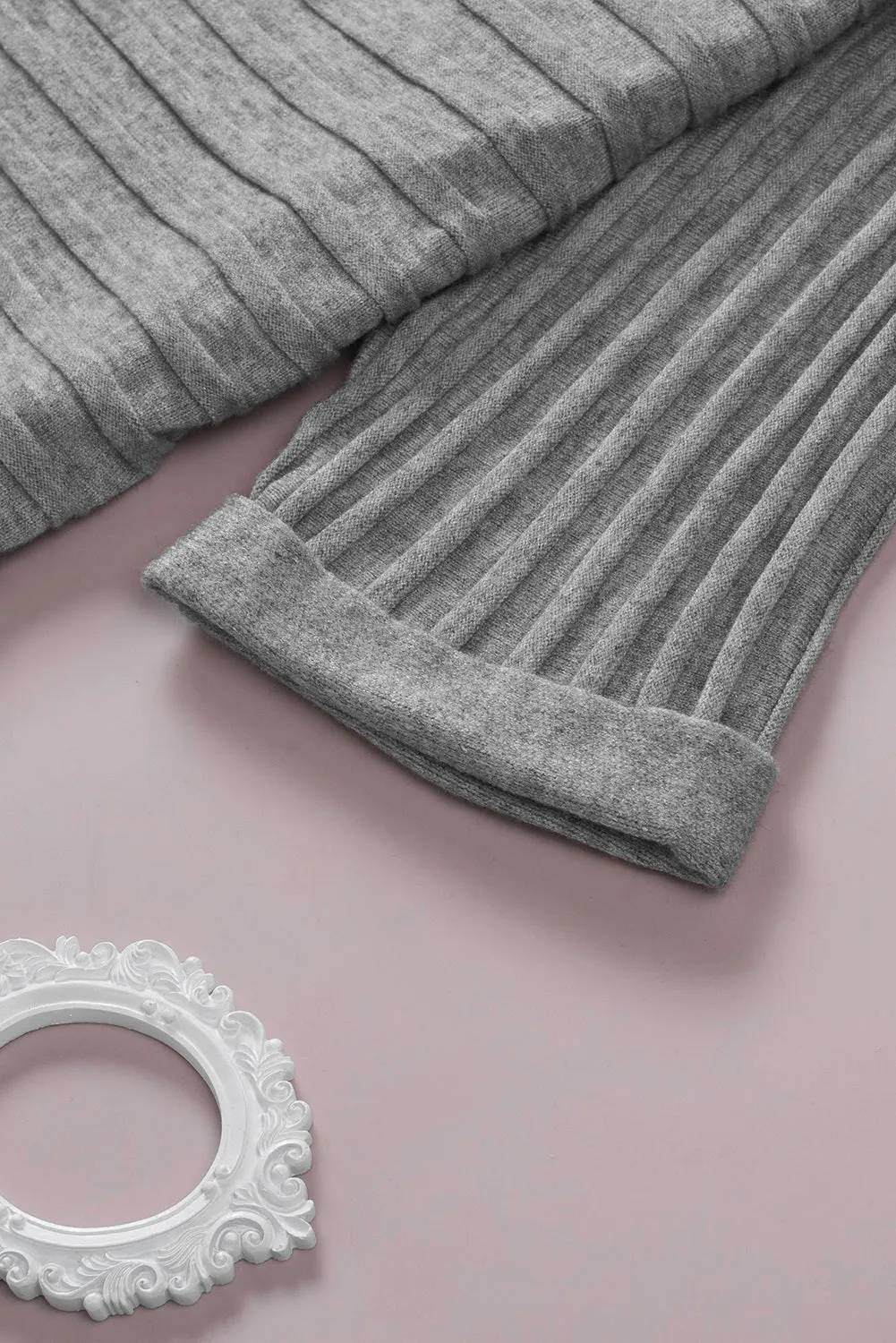 Ribbed Knit Dolman Sleeve Open Front Cardigan