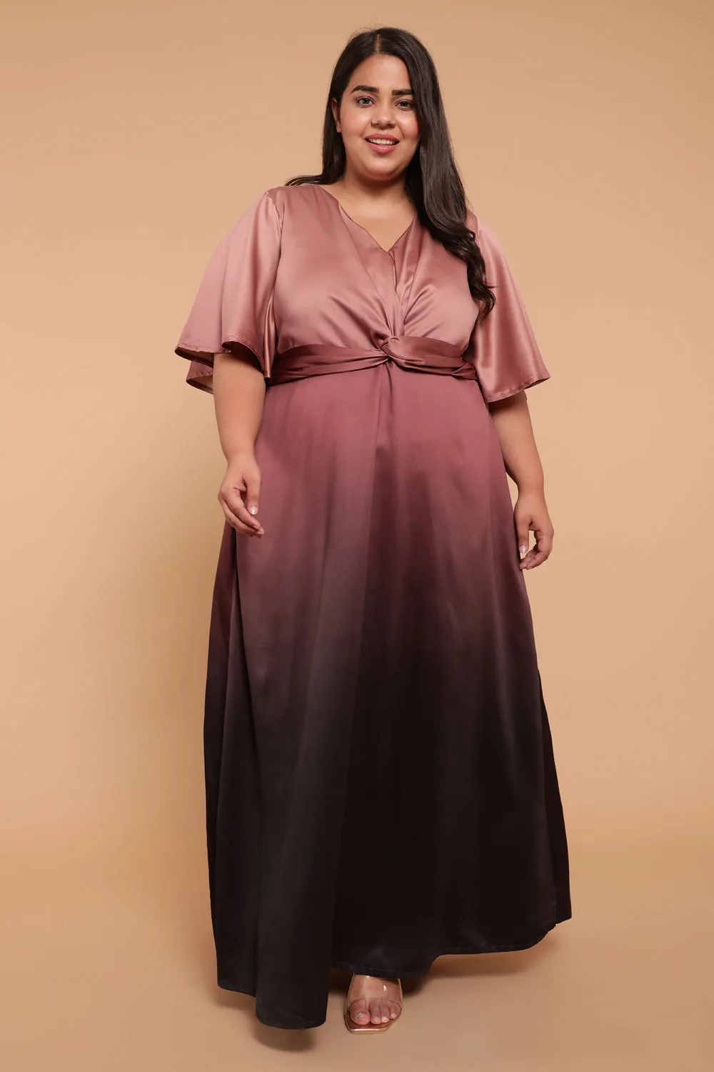 Sandune Metallic Ombre Knot Dress