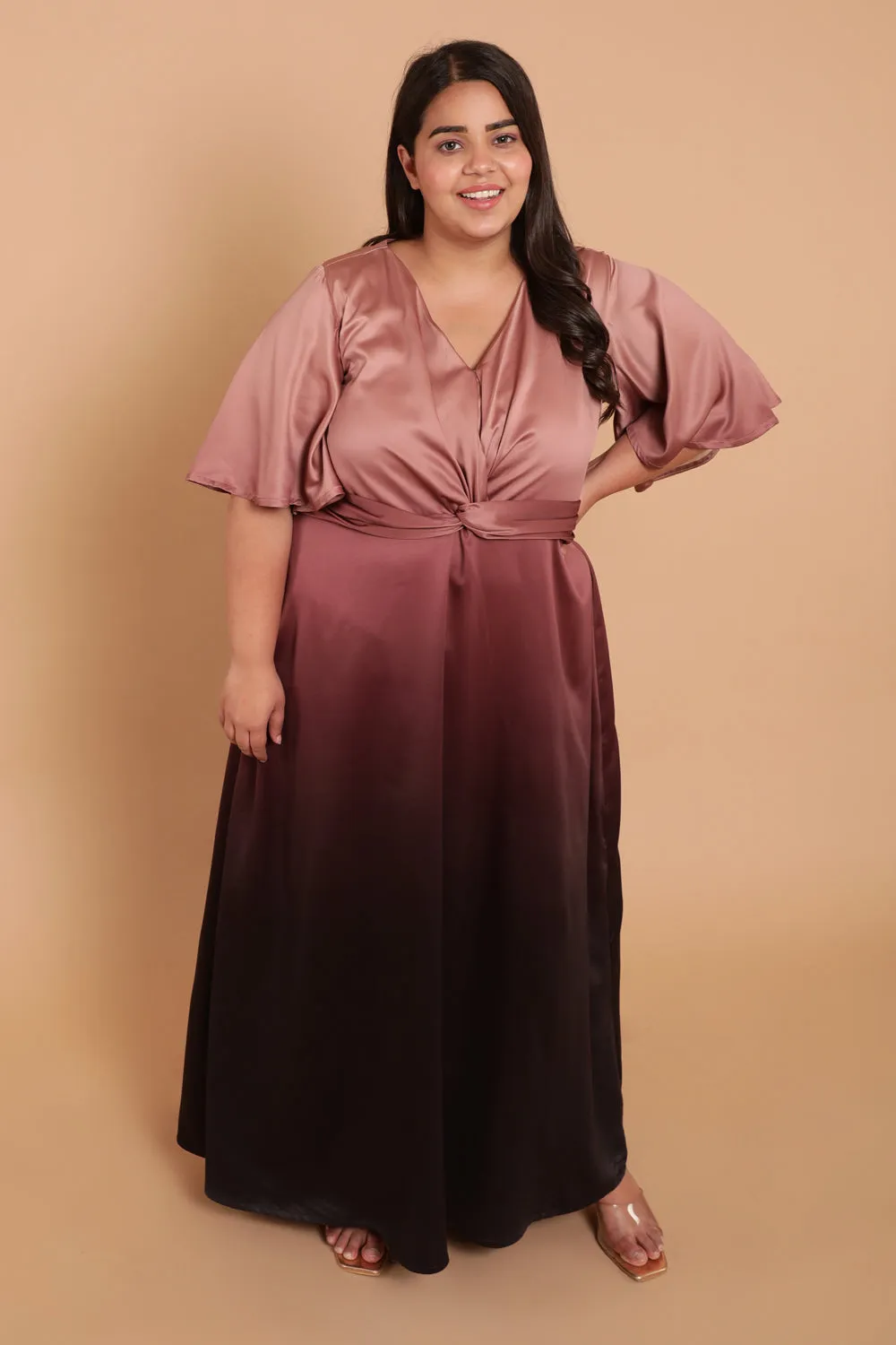 Sandune Metallic Ombre Knot Dress