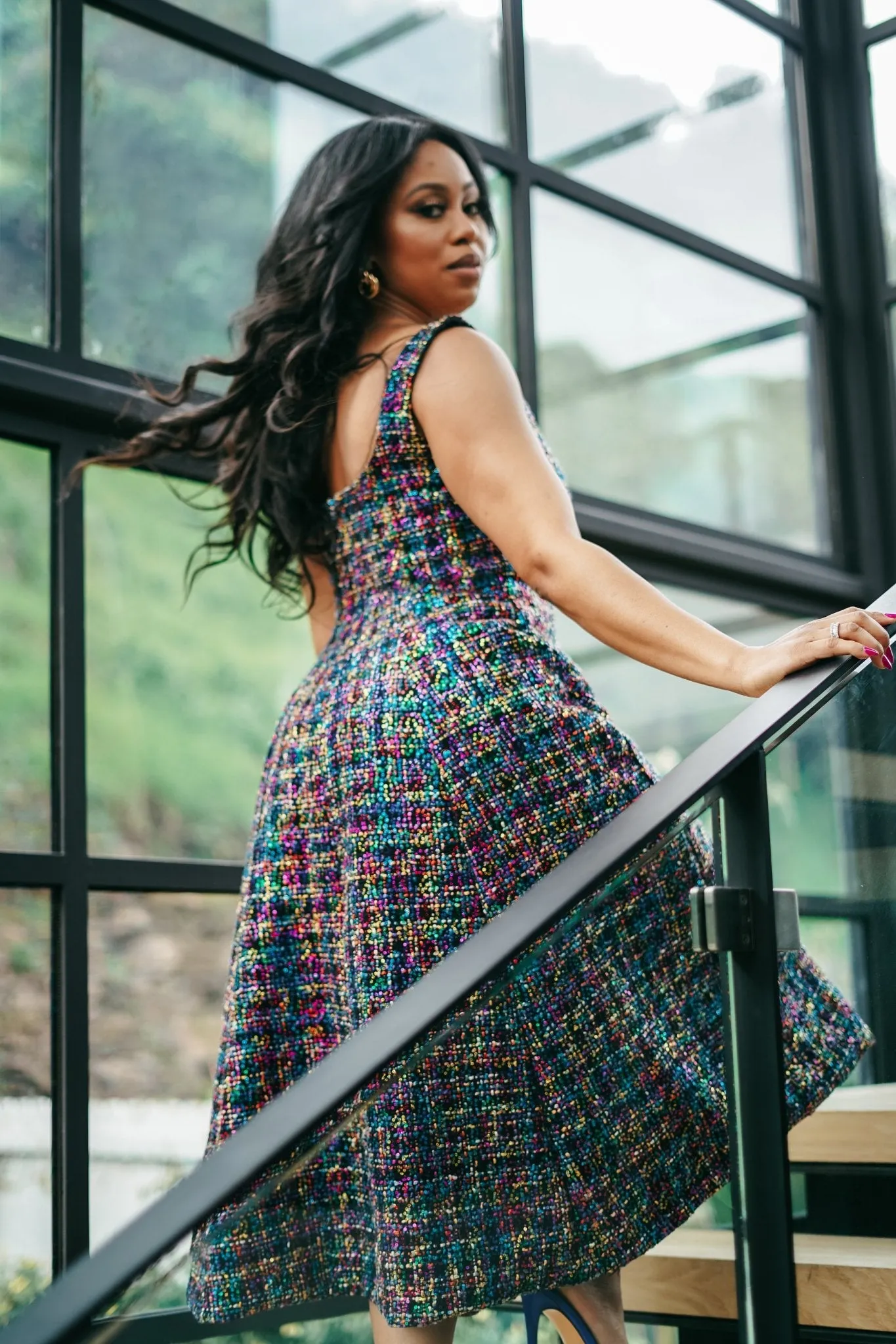 Sequin Boucle Elle Dress