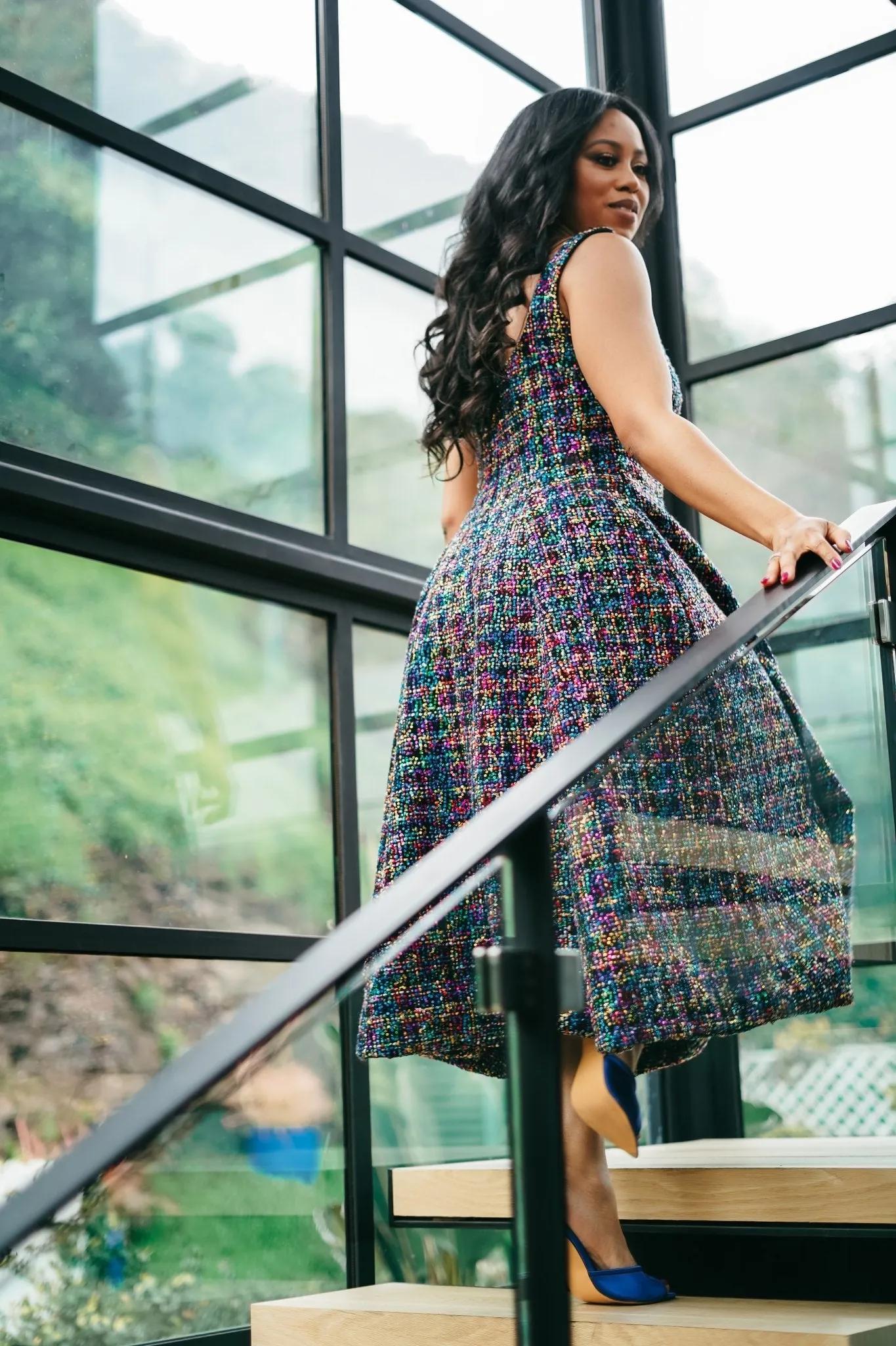 Sequin Boucle Elle Dress