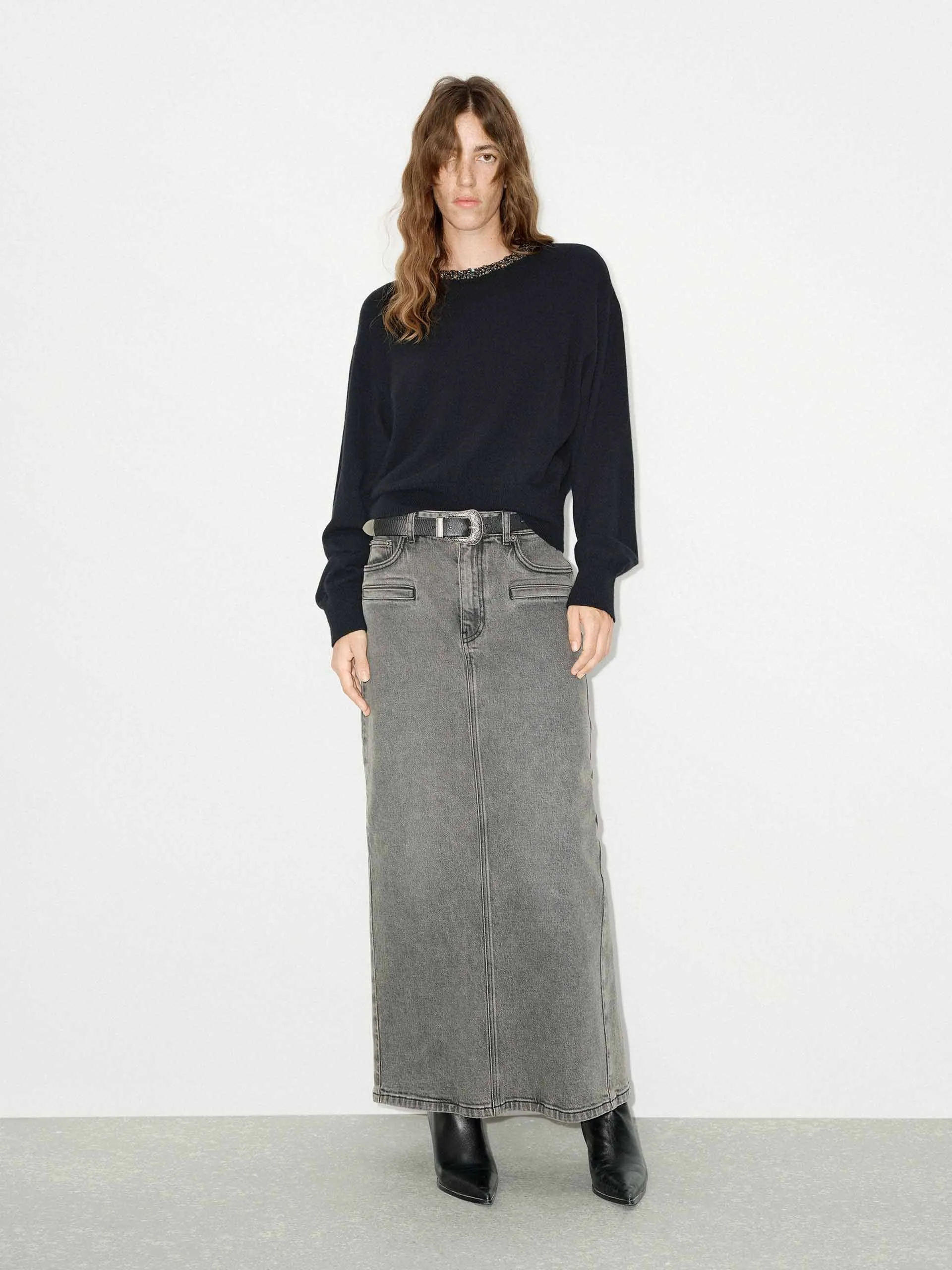 Sequin Collar Knit Sweater