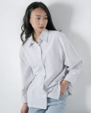Stripes Oversize Shirt (Khaki)