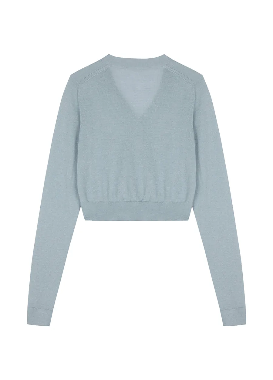 Sweater / Su Embroidery X JNBY V-neck Wool Cardigan Sweater