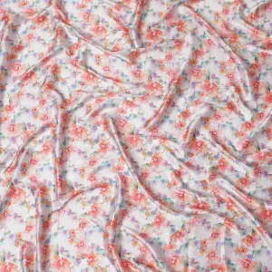 Synthetic Modal Satin Fabric with Stone Work, Floral Watercolor Design, Multicolor, 110 cm Width-20028