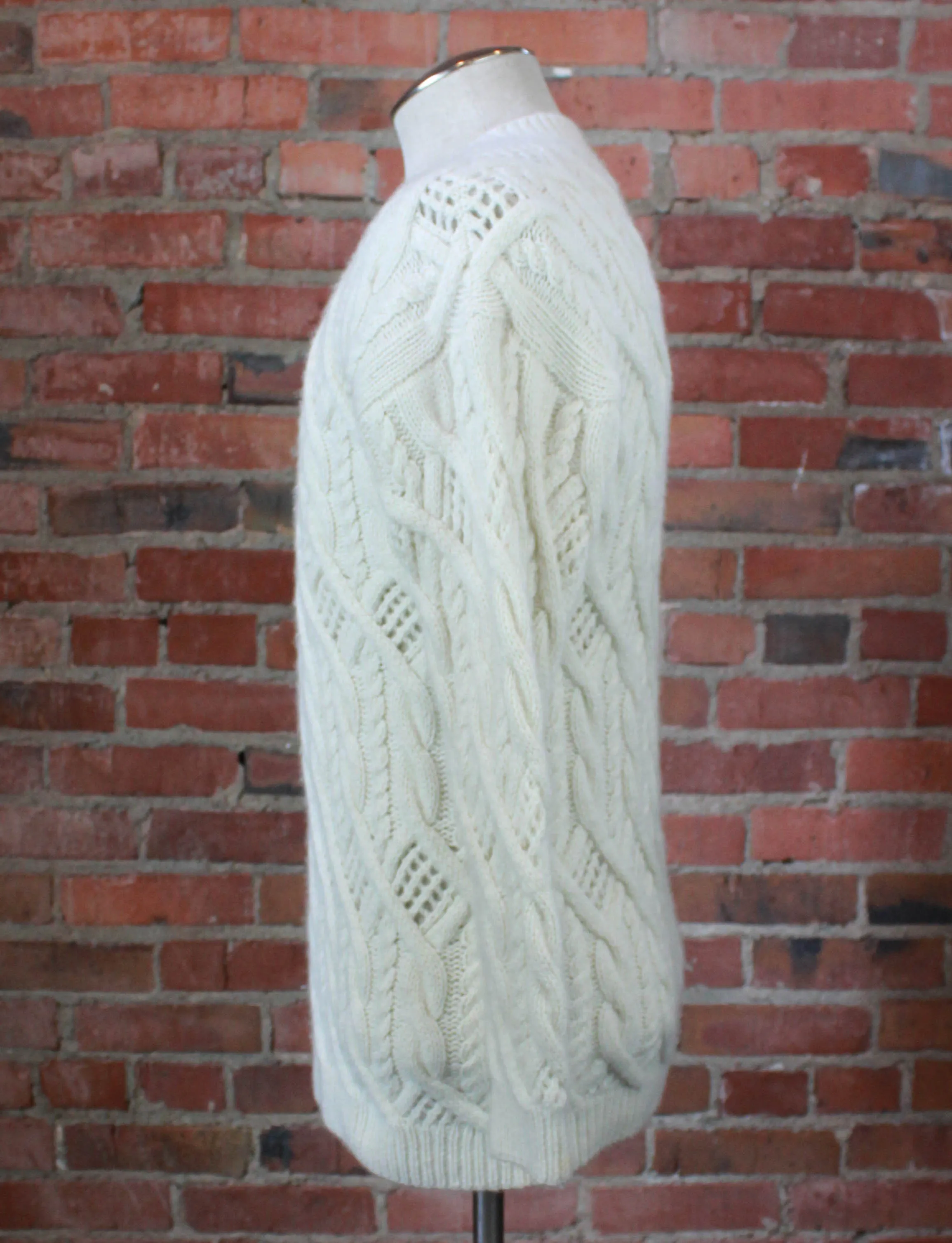 Vintage 80's/90's Neiman Marcus Cashmere Sweater Knit V Neck Pullover White Unisex Small/Medium