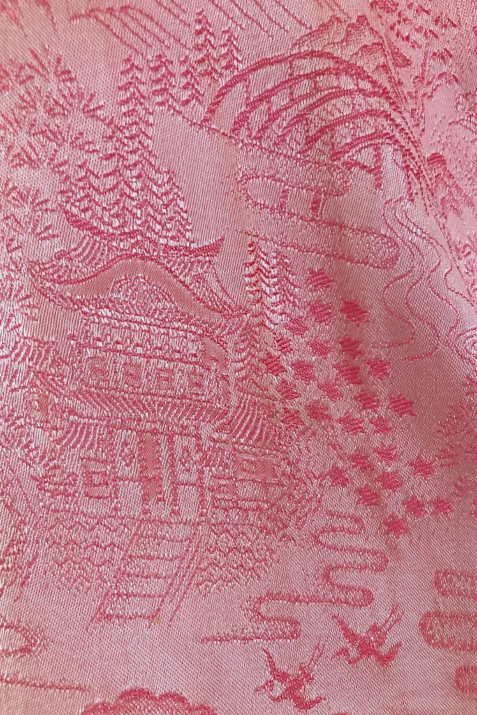 Vintage Pink Velvet Mandarin Top