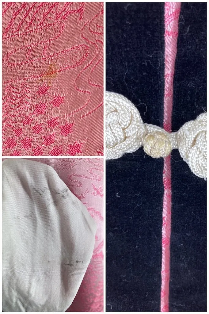 Vintage Pink Velvet Mandarin Top