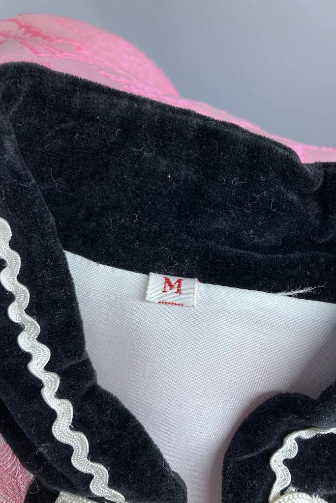 Vintage Pink Velvet Mandarin Top