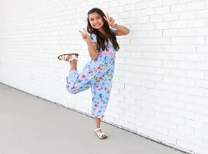 Wide Leg Romper in Tropical Floral
