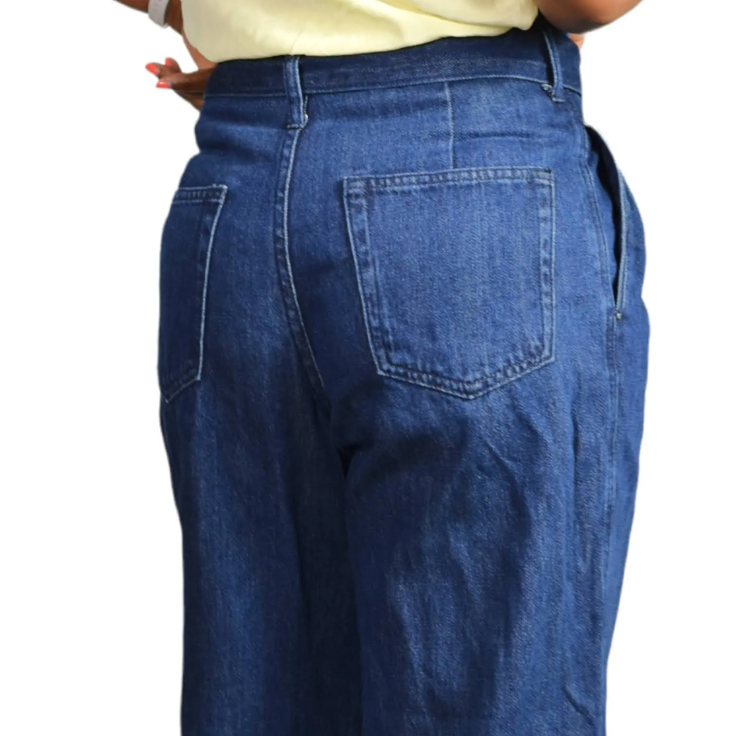 Zara Paperbag Waist Jeans Flare Belted Trouser High Rise Pleated Wide Leg Size 2