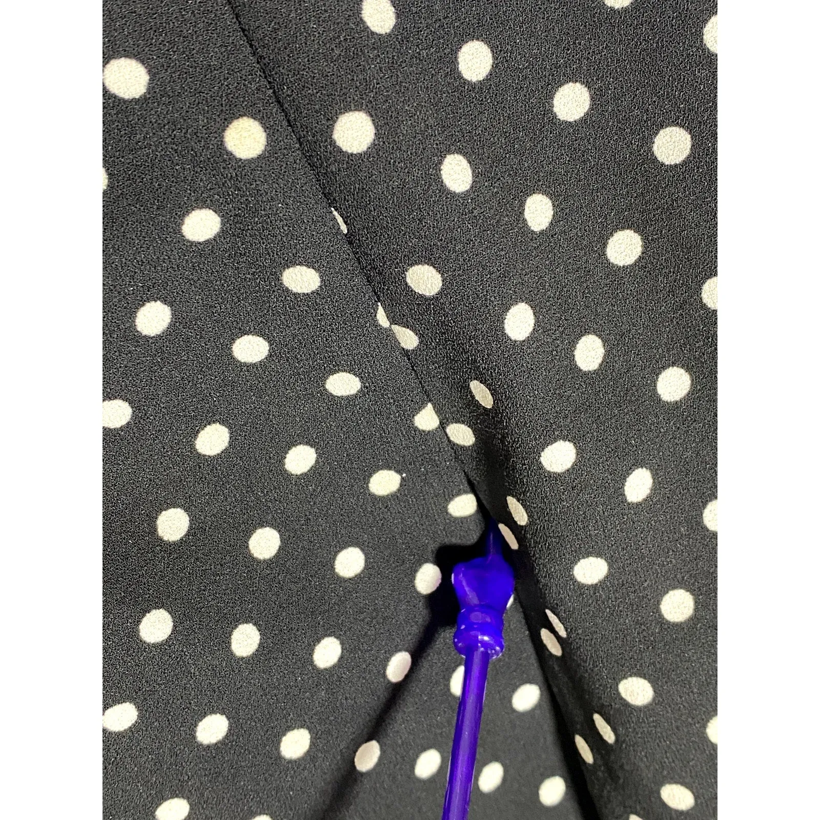 ZARA Women's Black-White Polka Dot V-Neck Long-Sleeve Cropped Jumpsuit SZ XS